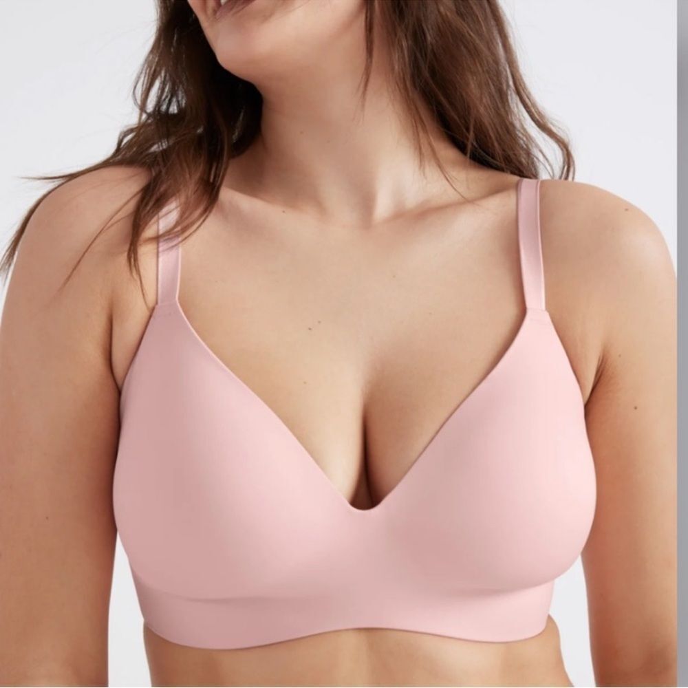 Knix WingWoman Contour Bra full coverage wireless pink bra 38C